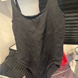 Black Ribbed Bodysuit